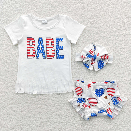 wholesale price babe July 4th independence day bummies set