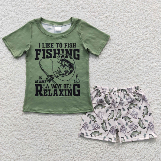 wholesale baby boy 2pcs  fishing outfit