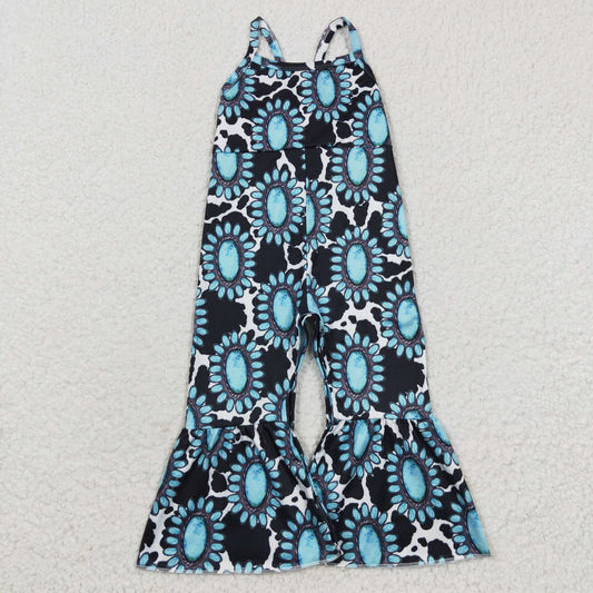 children girls turquoise beads summer jumpsuit