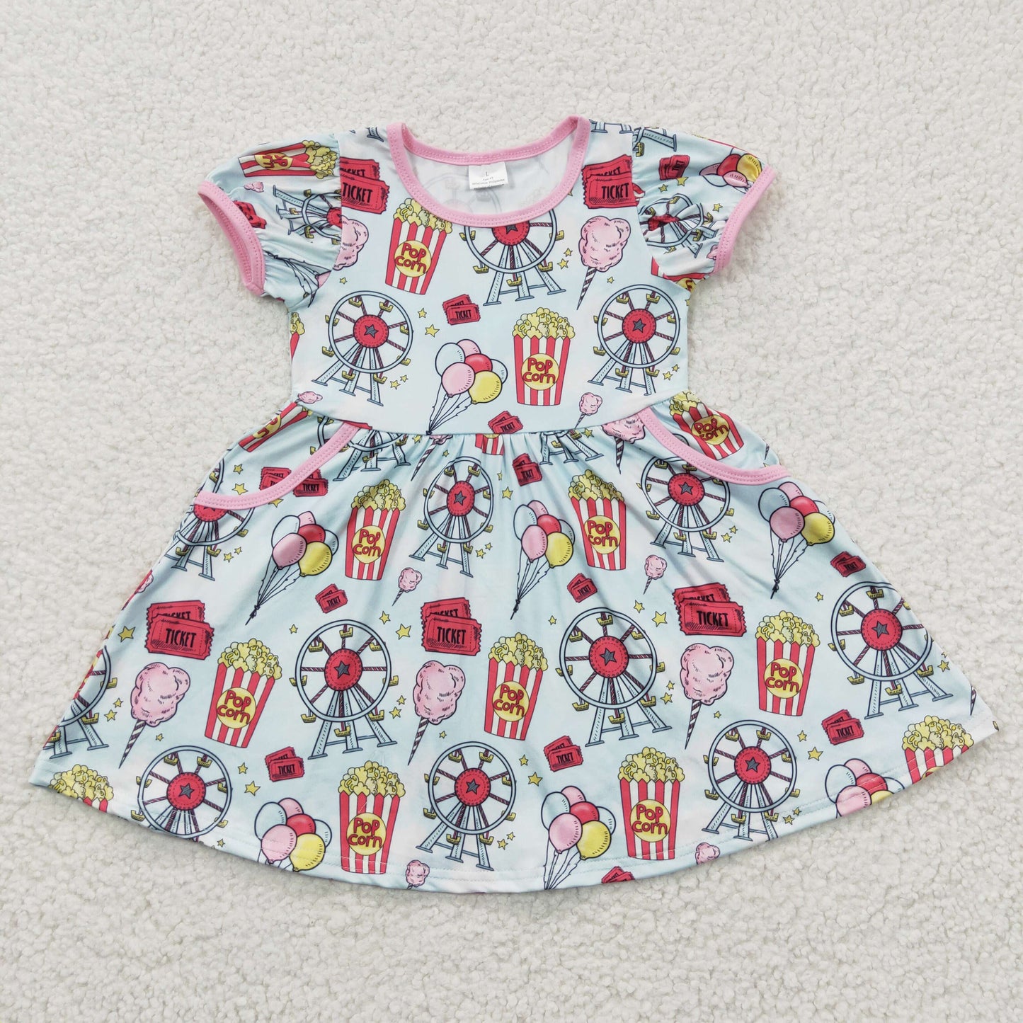 wholesale children girls short sleeve boutique dress