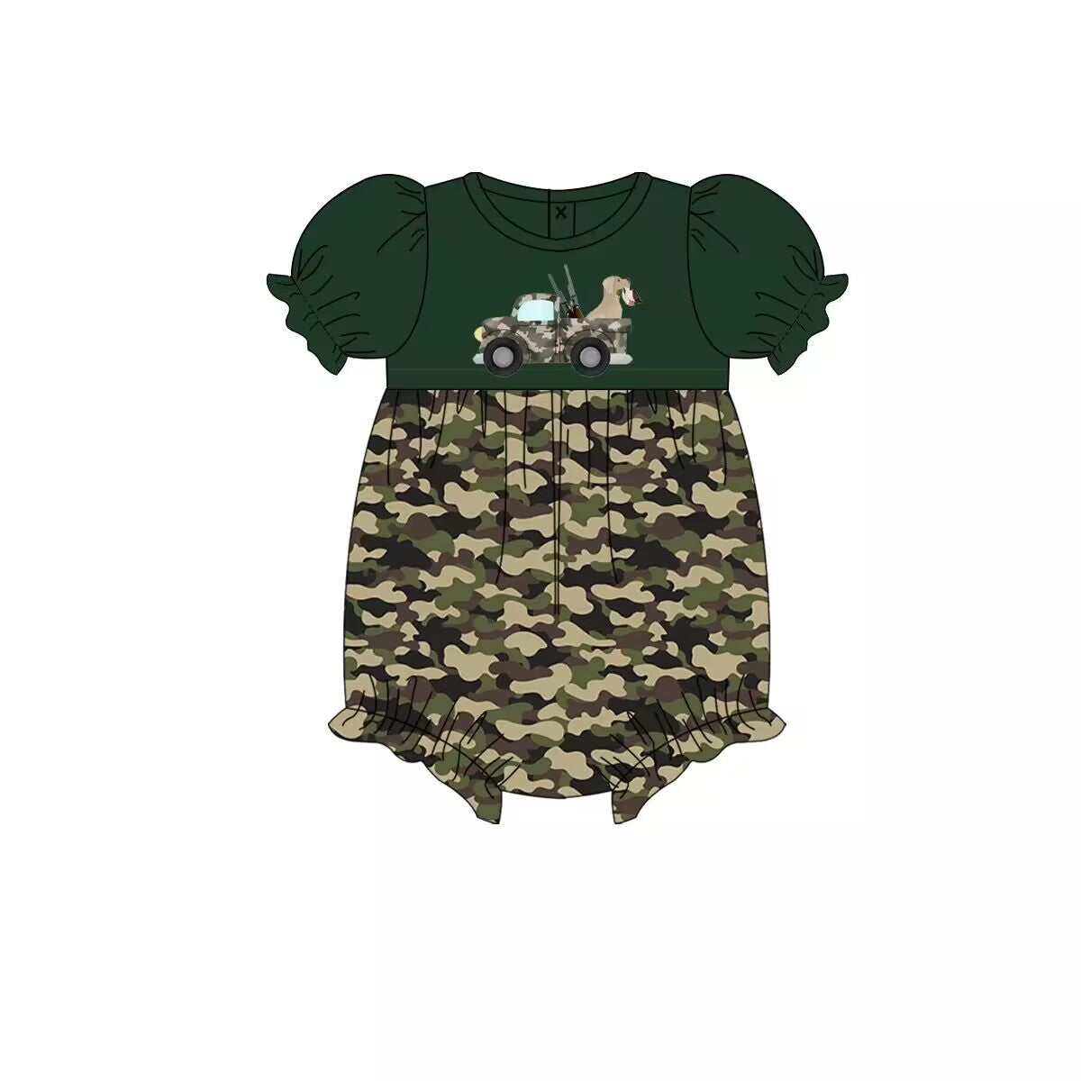 Pre-order Girls camo print hunting romper, SR0182 Nov 24th