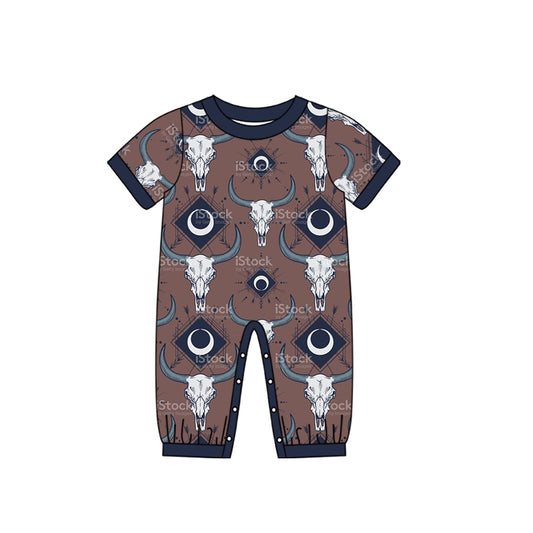 Pre-orde boy short sleeve cow romper , SR0190. Nov 28th