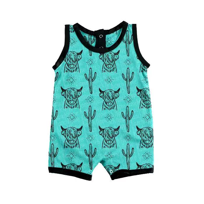 Pre-orde  cactus cow sleeveless romper