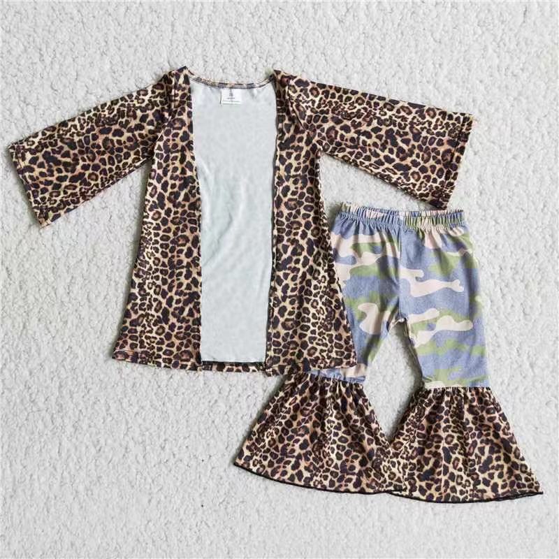 leopard cardigan set