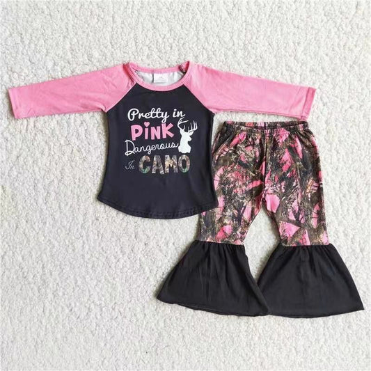 pink Camo pants set