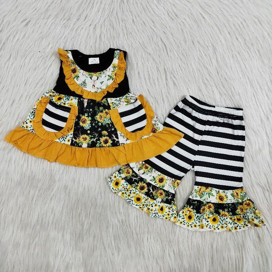 baby girls sunflower design outfit