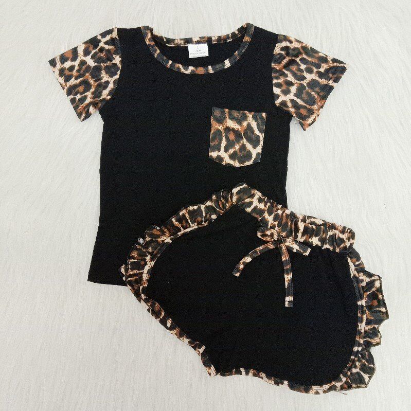 Gilrs black leopard outfit