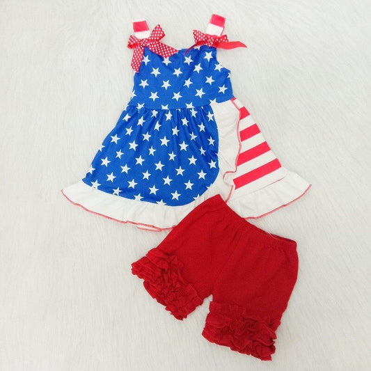 Gilrs July 4th summer short set