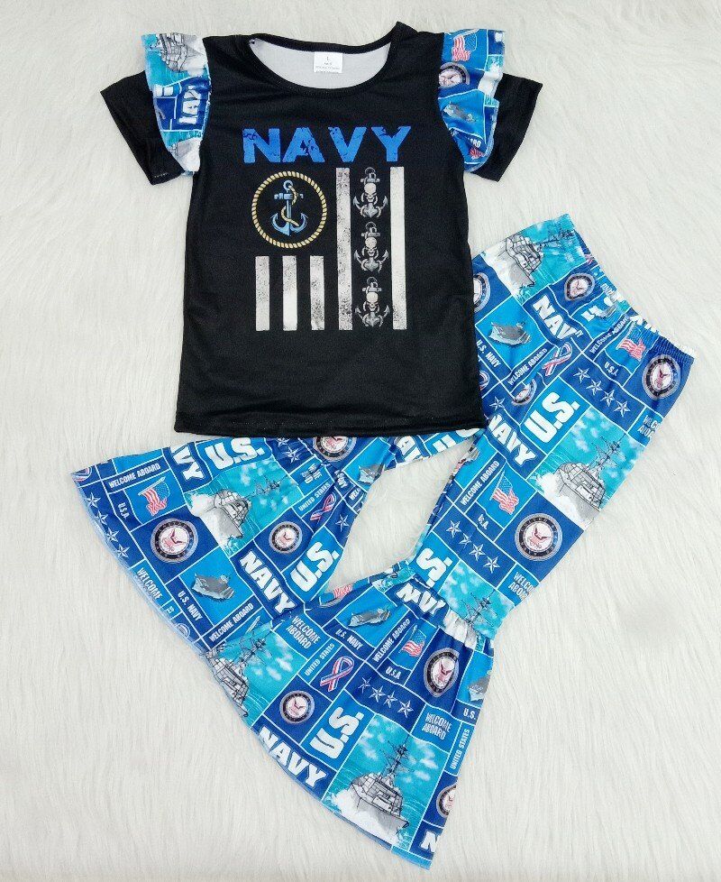 Girls navy outfit