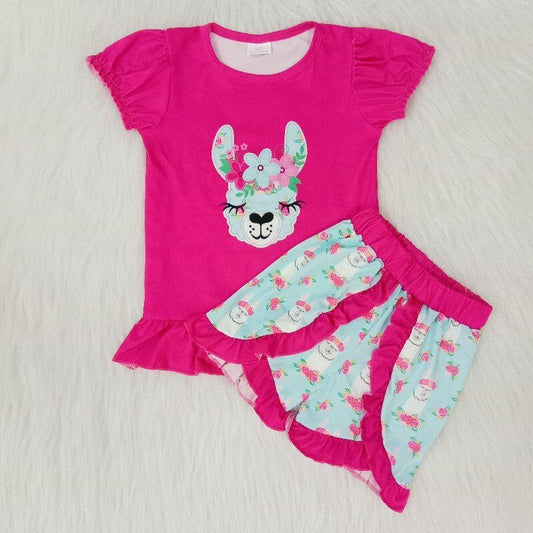 Kids embroidery design llama outfit
