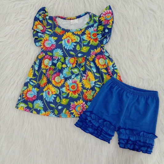 Gilrs summer floral short set