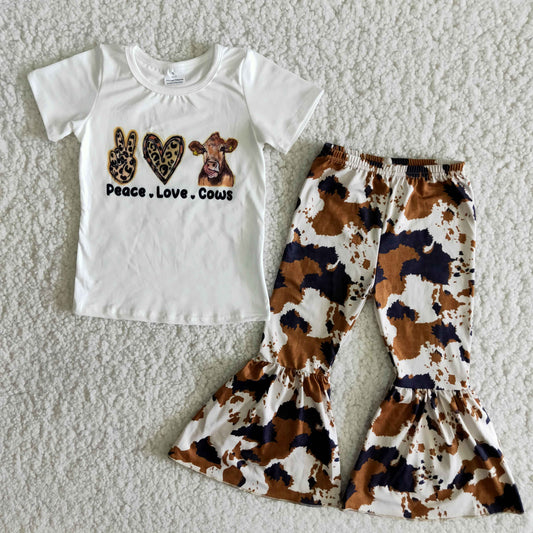 kids short sleeve top bell bottom pants outfit