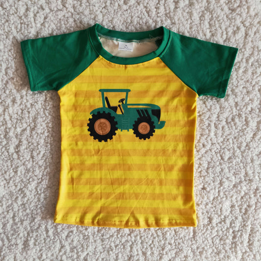 Girls short sleeve tractor print t-shirt