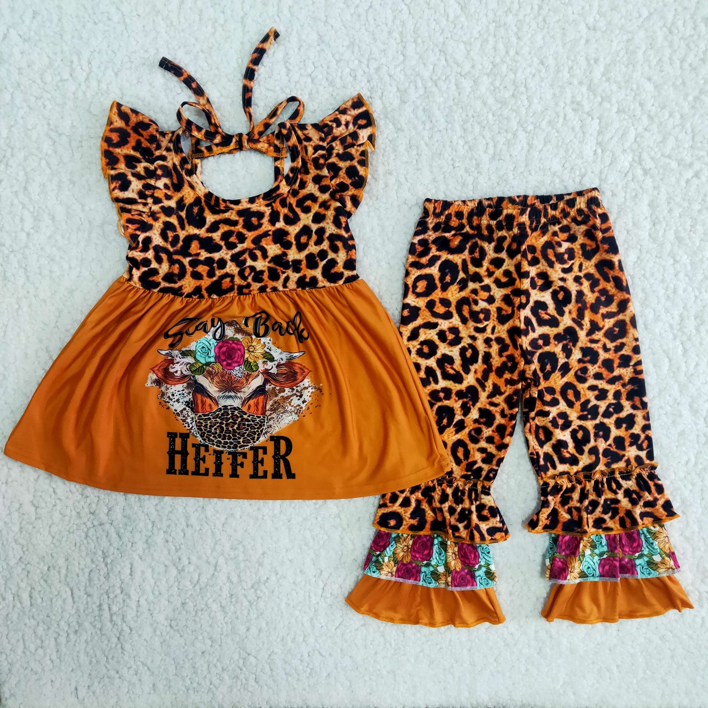girls leopard print summer outfit