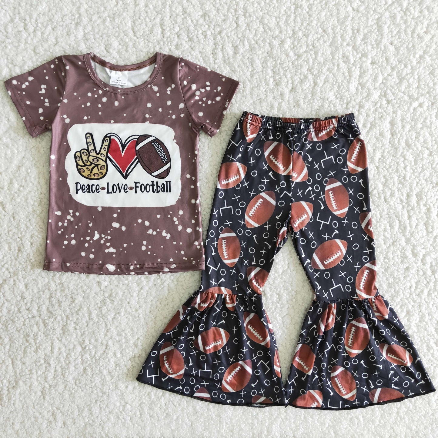Girls short sleeve top bell pants 2pcs outfit