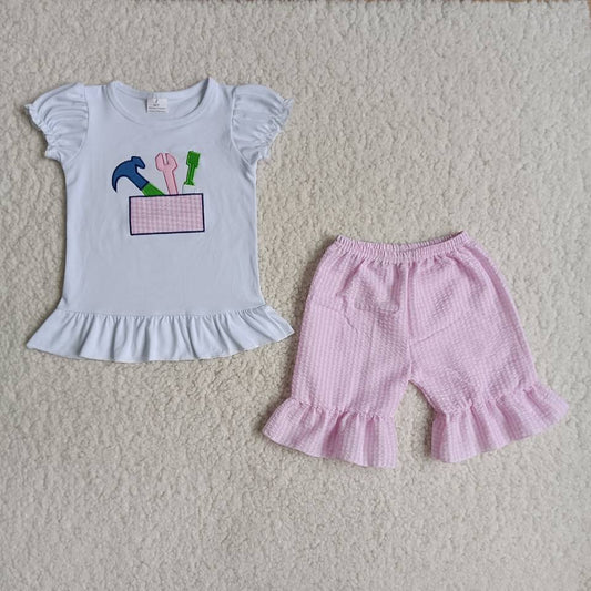 Girls embroidery tool design summer outfit