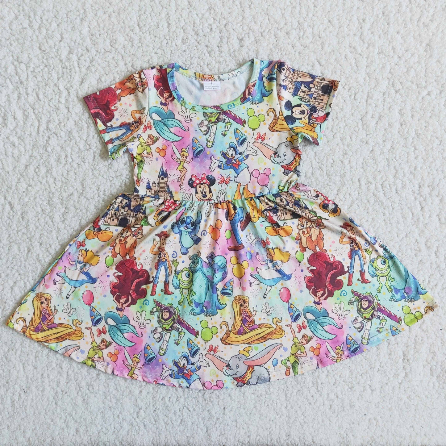 Baby girls short sleeve Cartoon dress