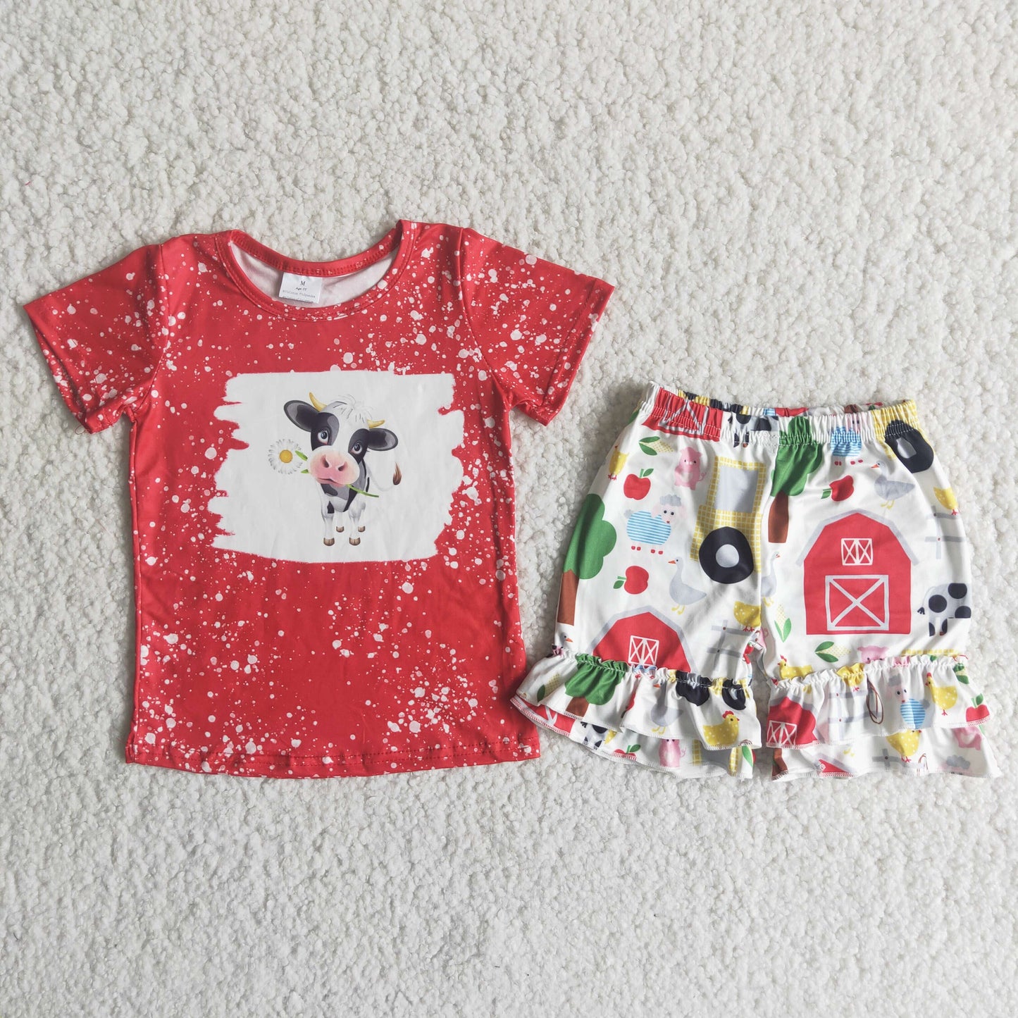 girls cow print summer outfit