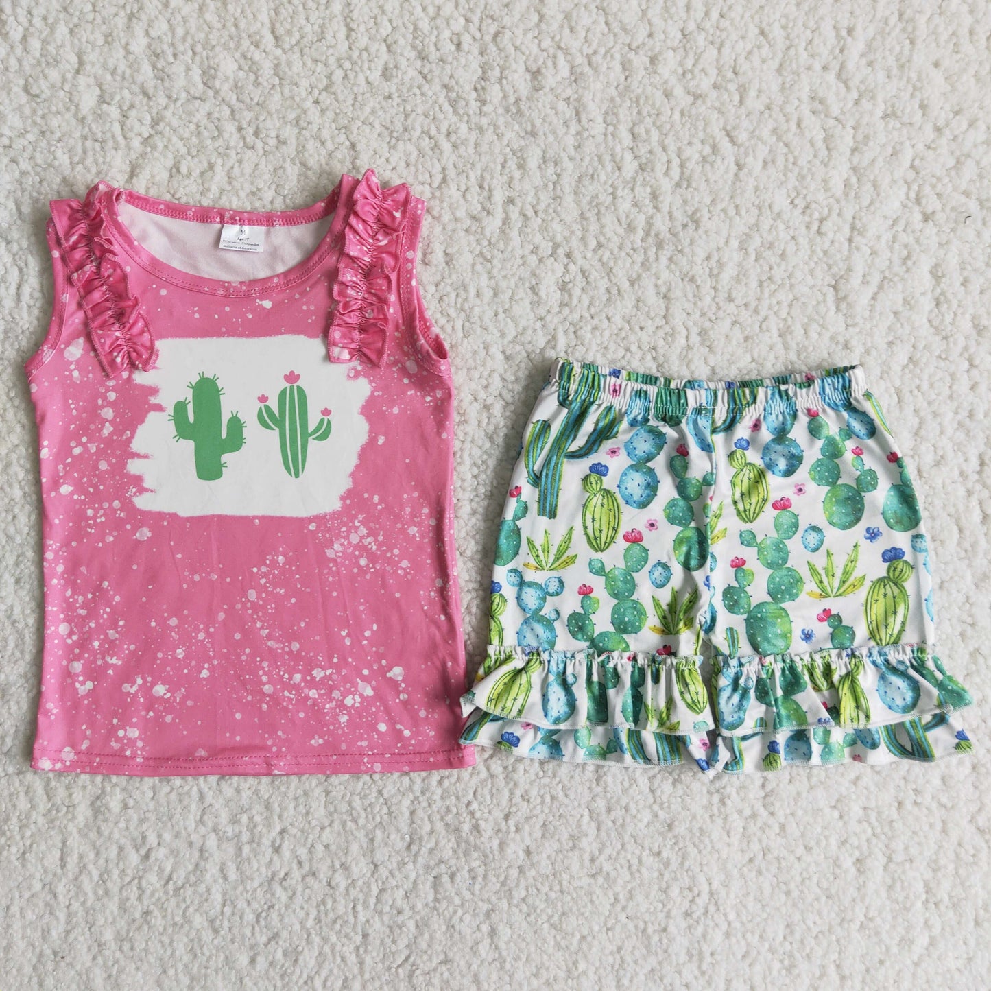 girls cactus 2pcs summer outfit