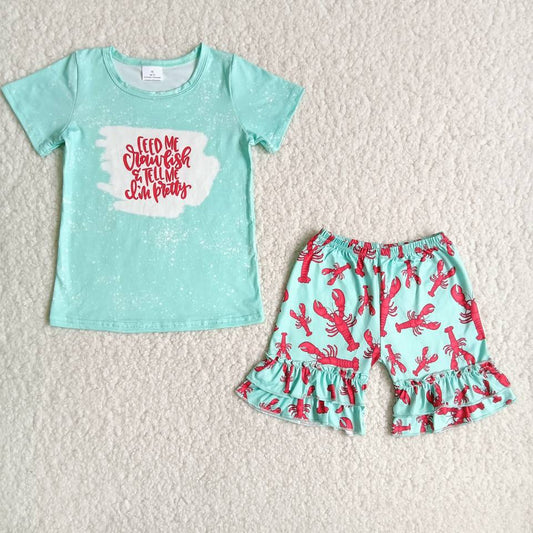 girls crawfish summer clothing set