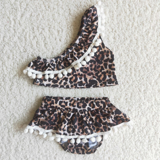 Girls leopard bathing suit