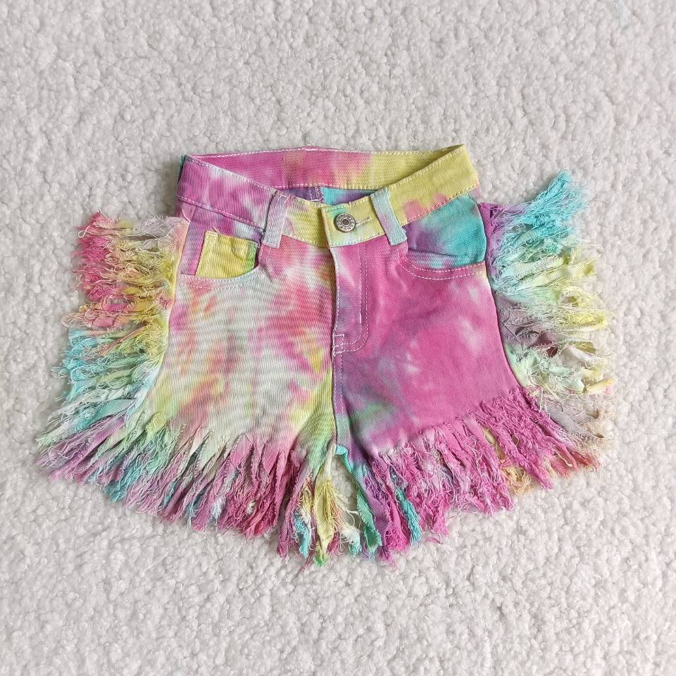 Baby girls tie dye denim shorts