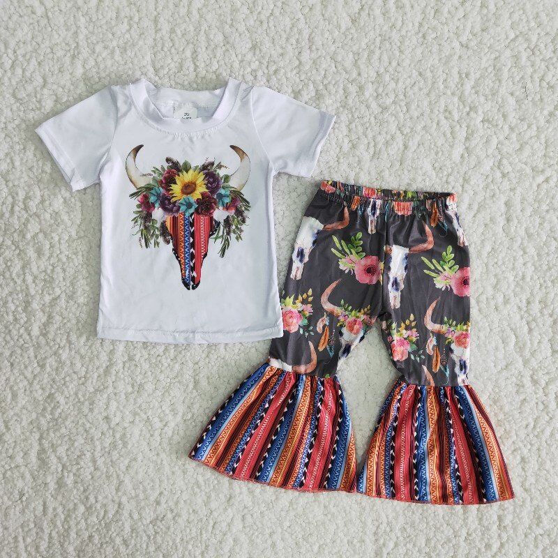 baby girls cow print summer outfit