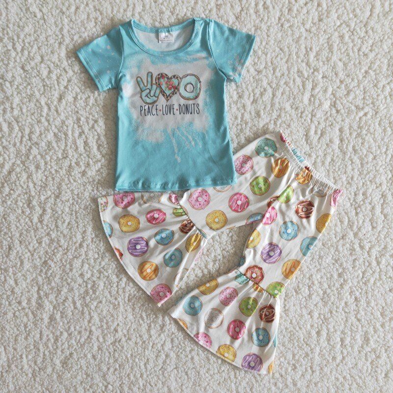 baby girls donuts design 2pcs outfit