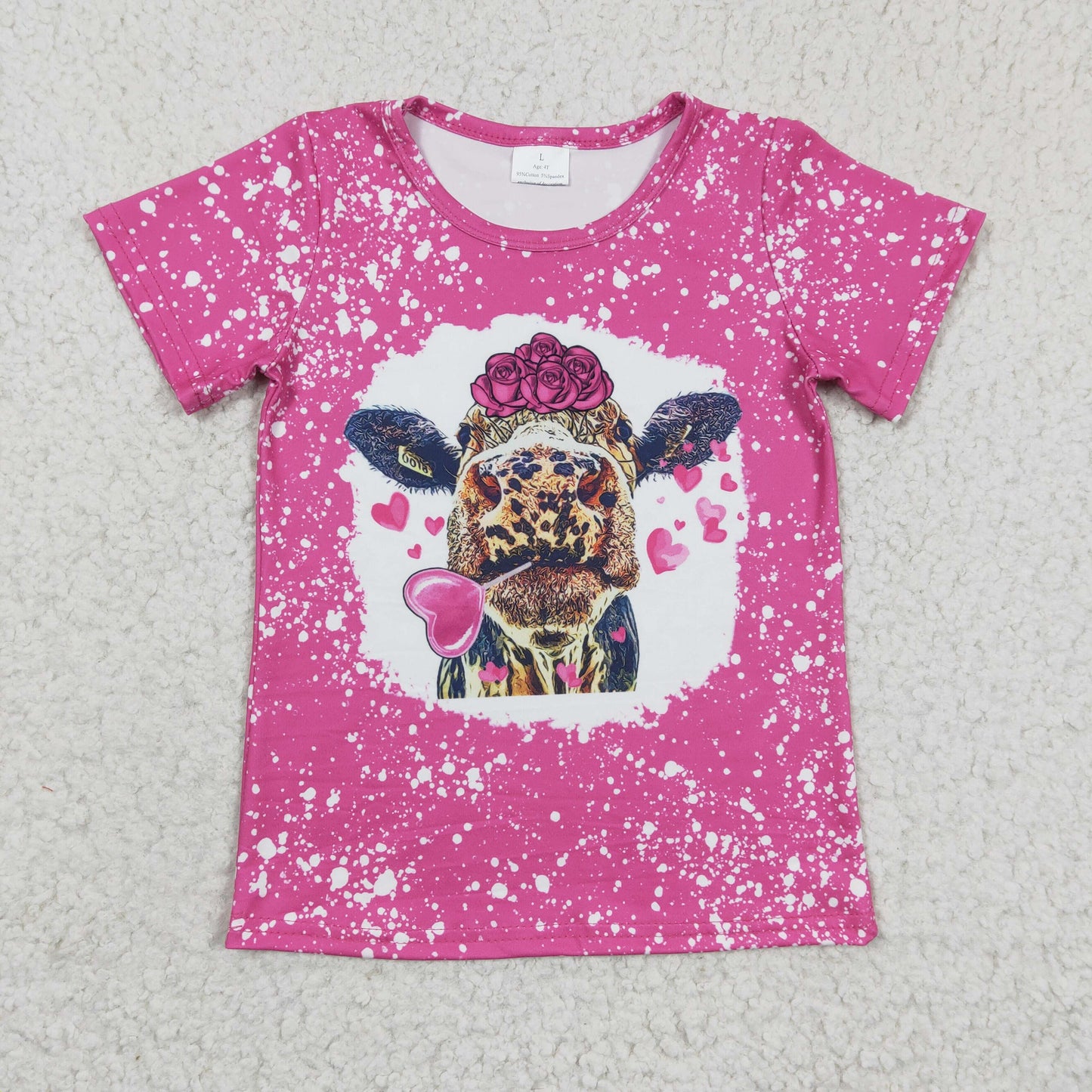 kids short sleeve Valentines day top, GT0111