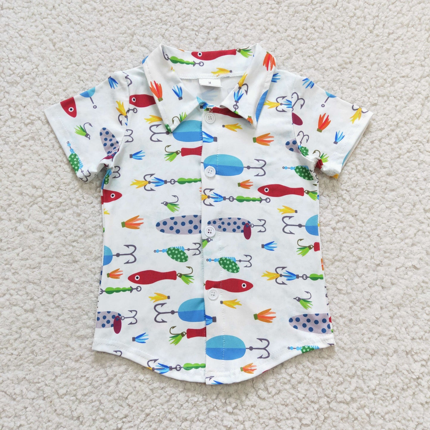 BT0173, boy short sleeve summer fishing print t-shirt