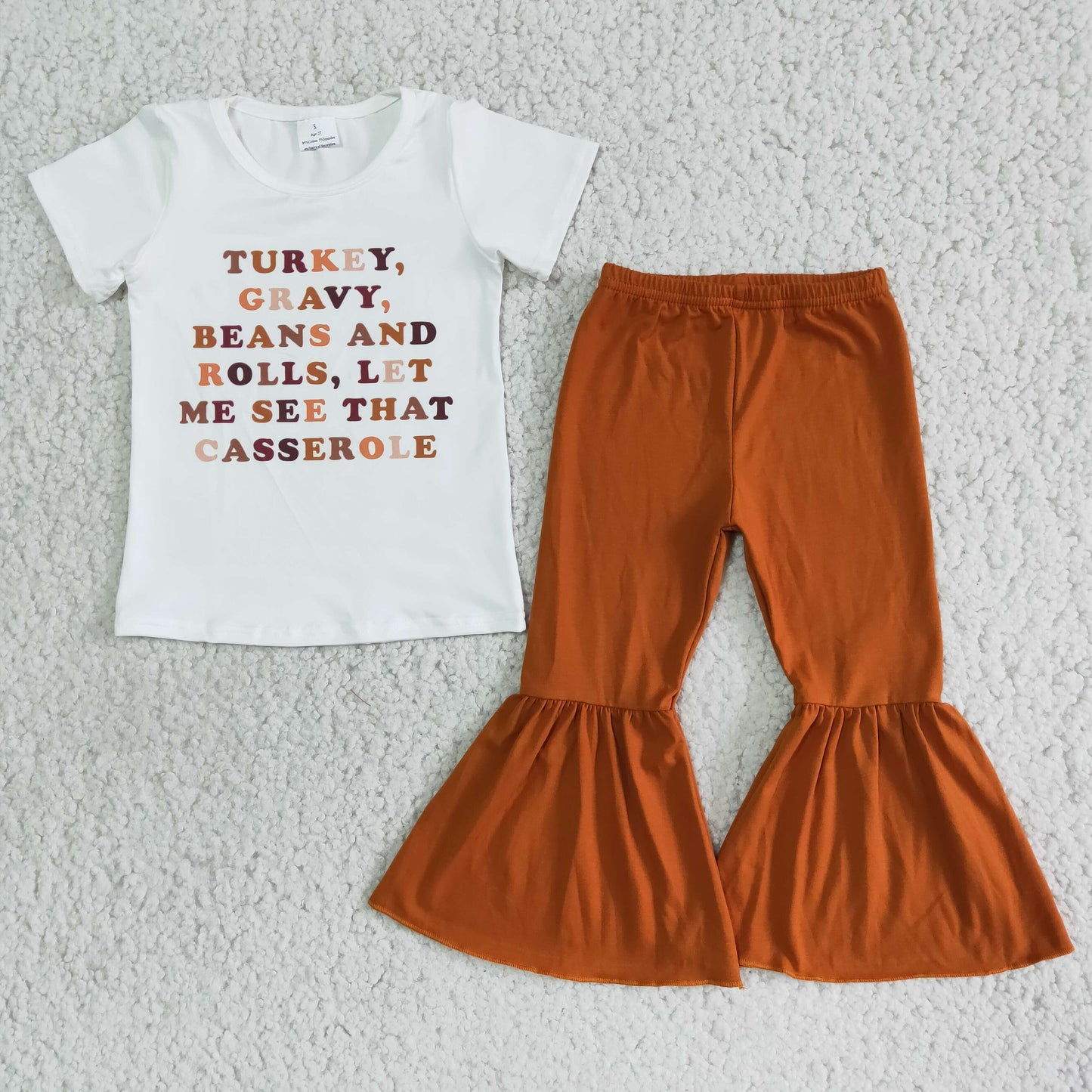 Baby girls letter print thanksgiving clothing
