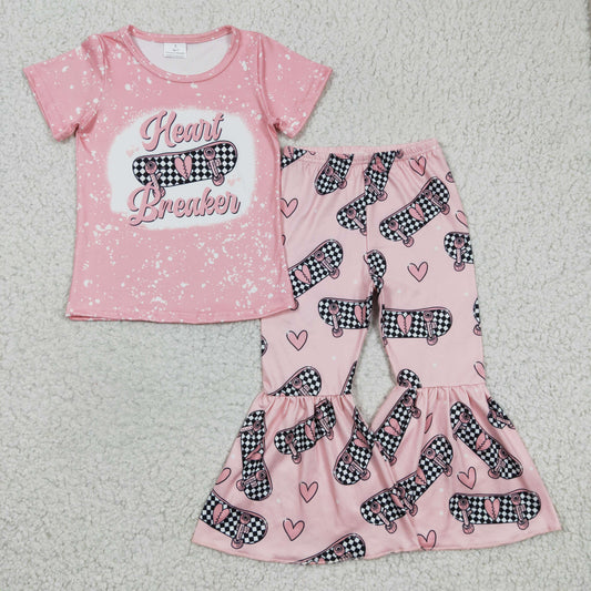 Girls  summer short sleeve top bell pants set , GSPO0320