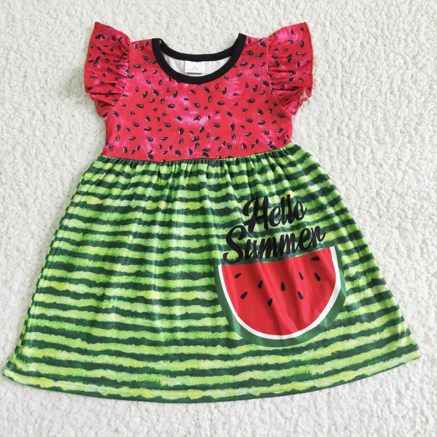 hello summer baby girls  short sleeve dress