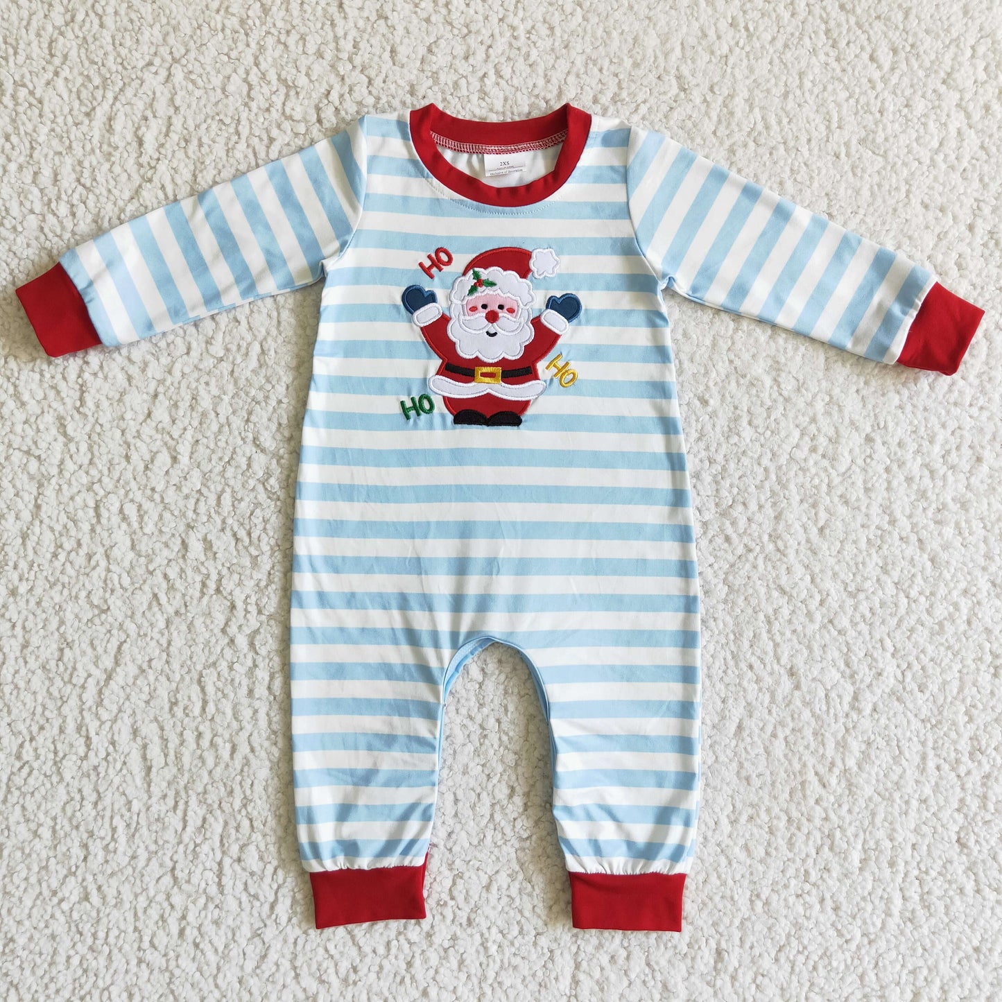 boy long sleeve hohoho Christmas romper