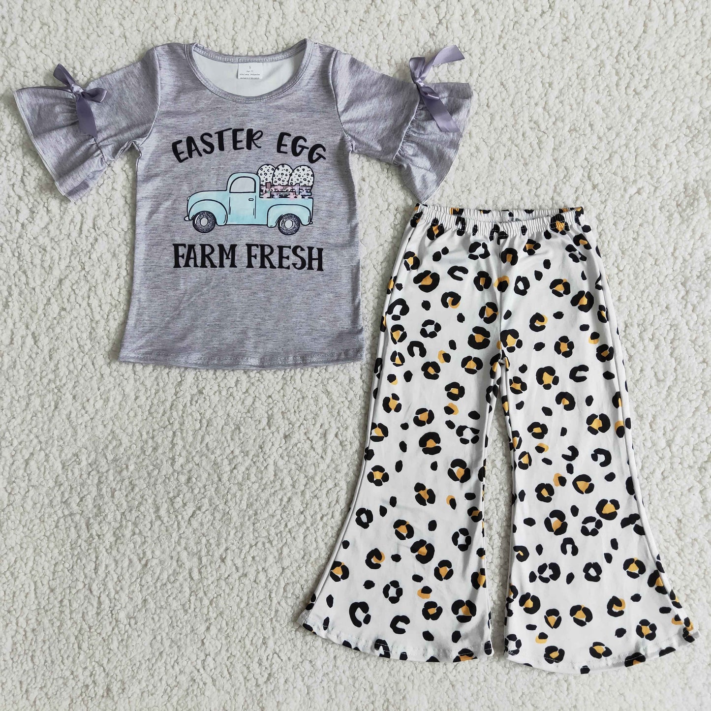Easter egg top leopard pants outfits