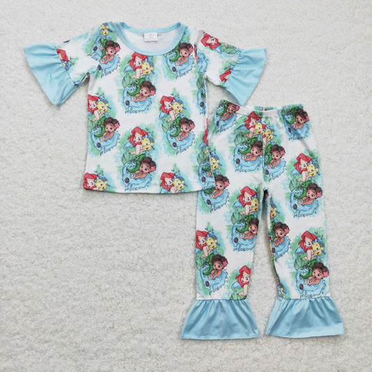 Toddle girls kids short sleeve cartoon pajama set, GSPO0394