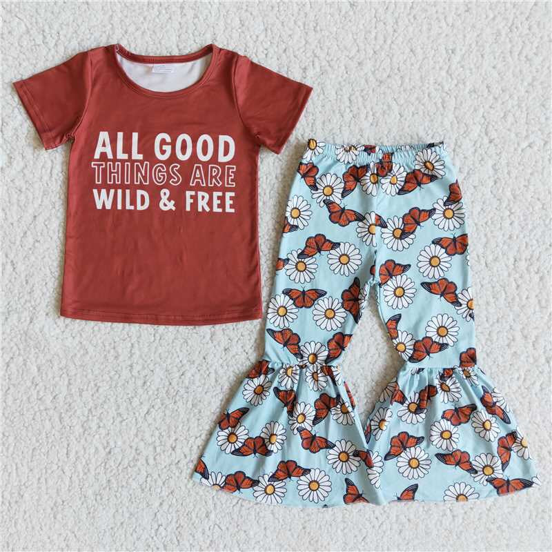 All things are wild free summer outfit wholesale baby clothes