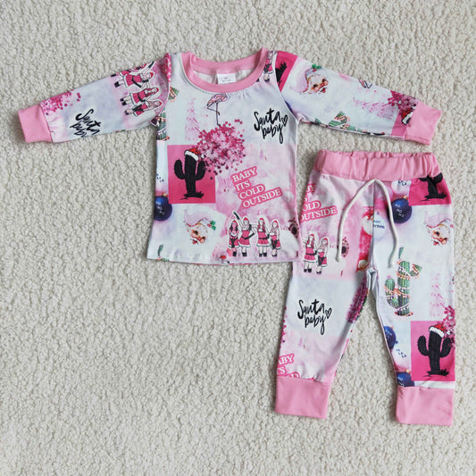 Baby it’s cold outside pink pajama set