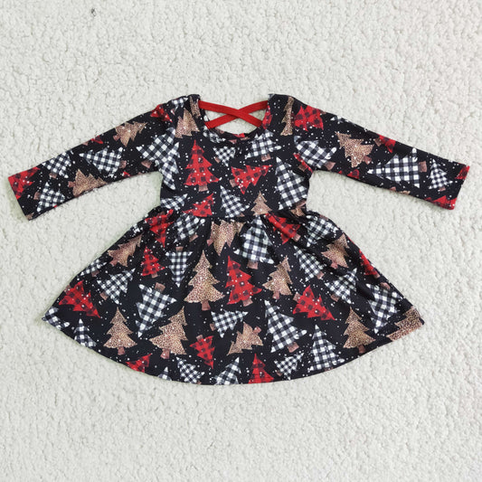 Baby girls long sleeve Christmas tree dress