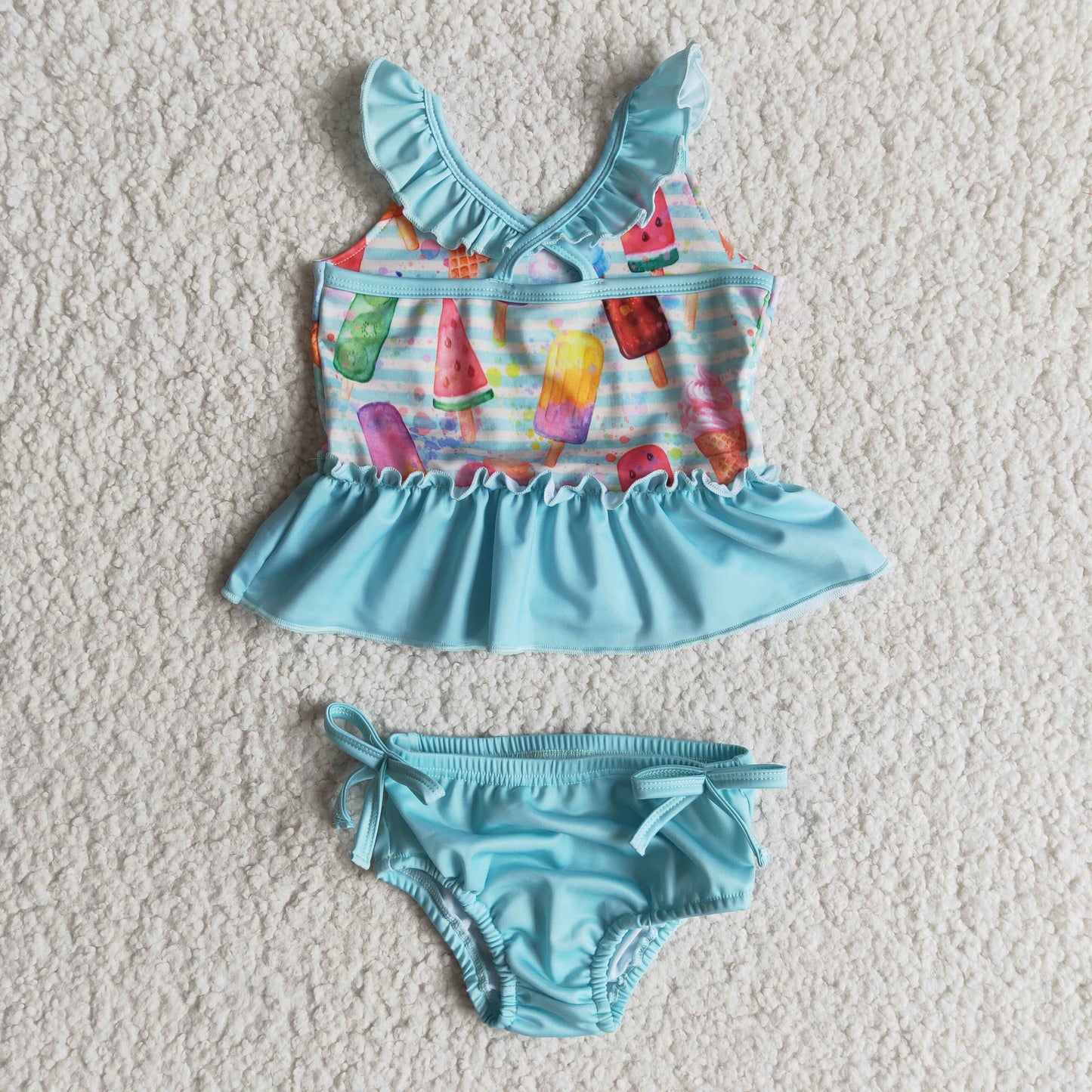 Girls ice cream print 2pcs  bathing suit