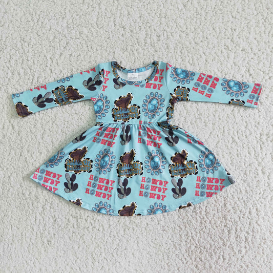 Baby girls long  sleeve Howdy print  dress