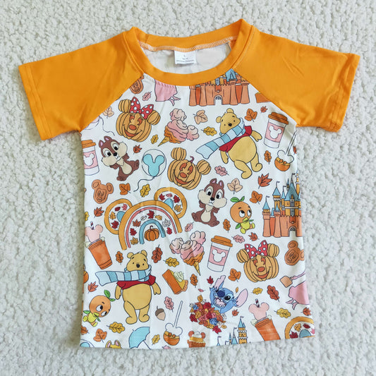 boy short sleeve  bear design halloween top