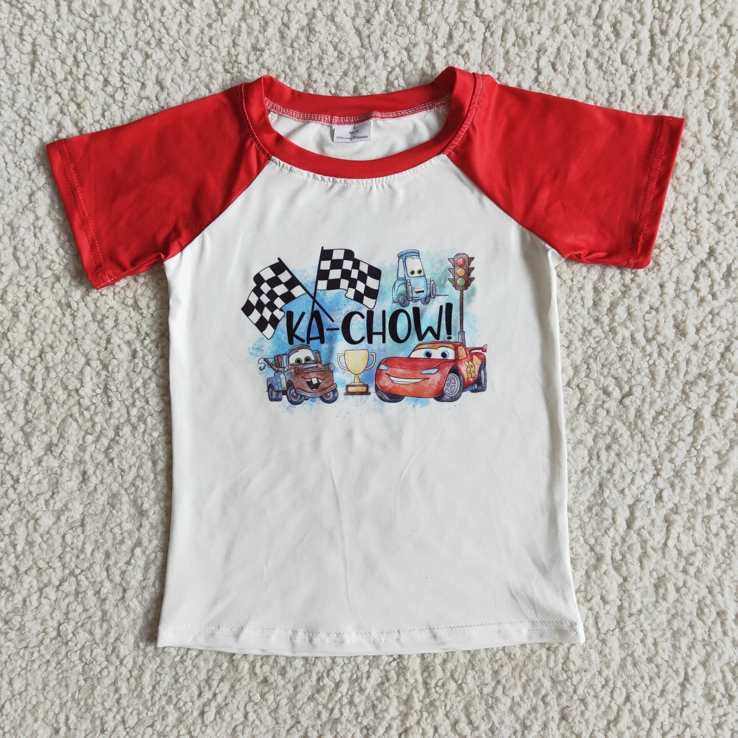 boys short sleeve car design top