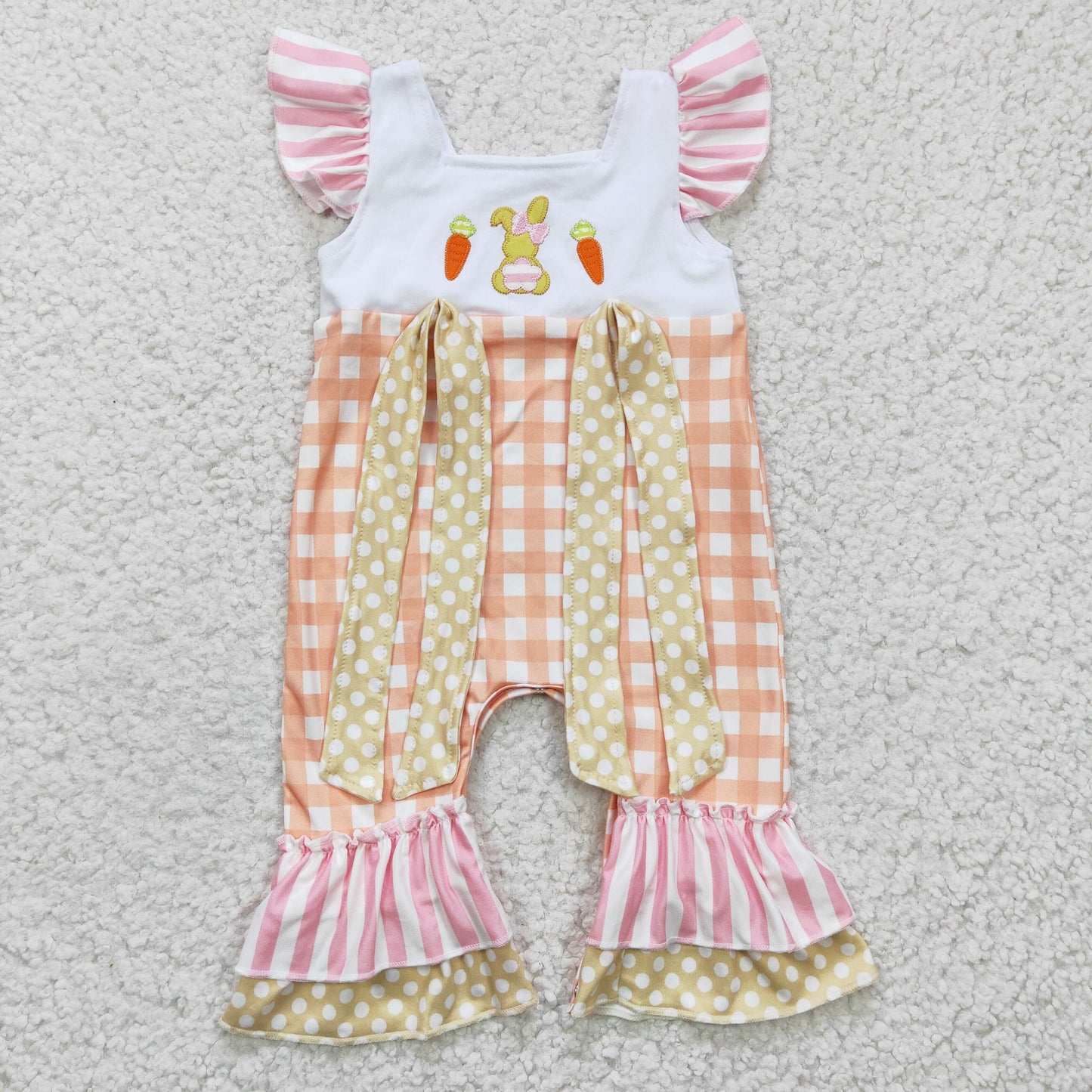 Girls plaid Easter romper SR0129