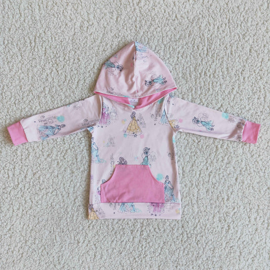 Infant baby girls long sleeve pink hoodie top