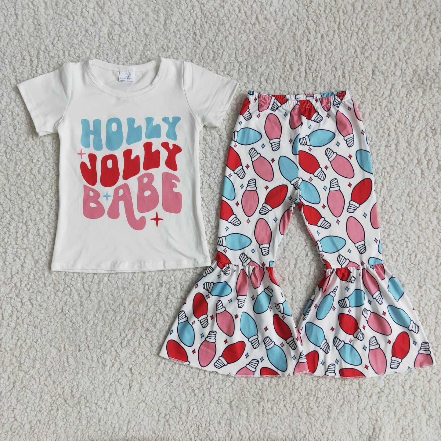 Holly jolly babe 2pcs clothing set