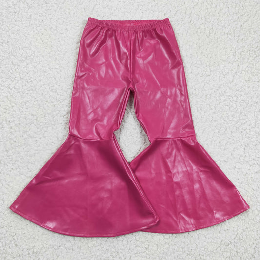 baby girls hot pink pu leather pants