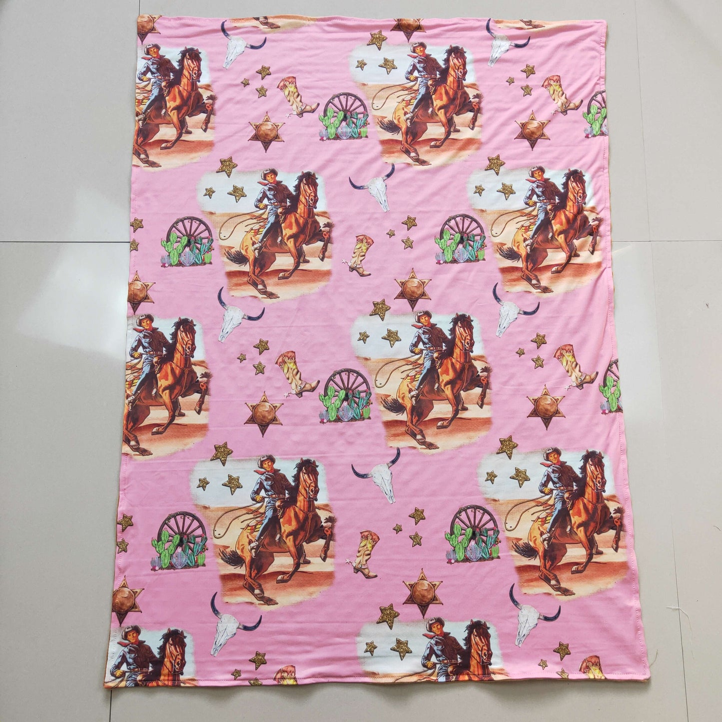 Infant baby toddle girls western blanket , BL0035