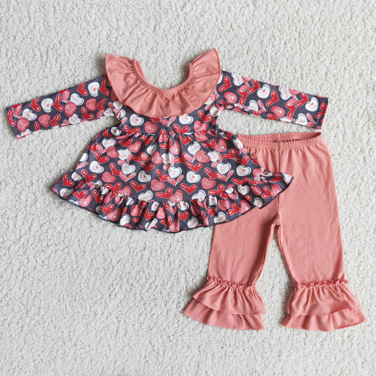 Baby girls Valentine’s Day big bow tunic set