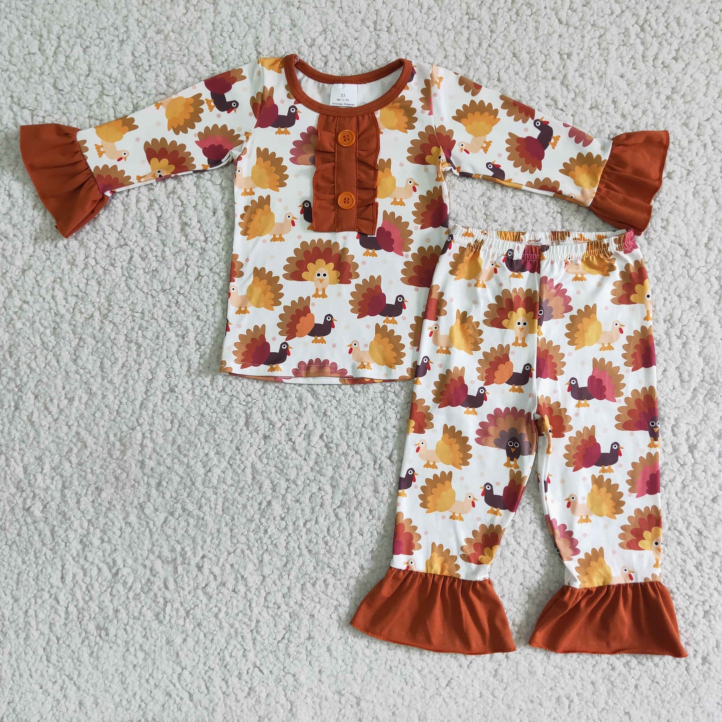 Baby girls Thanksgiving pajama set